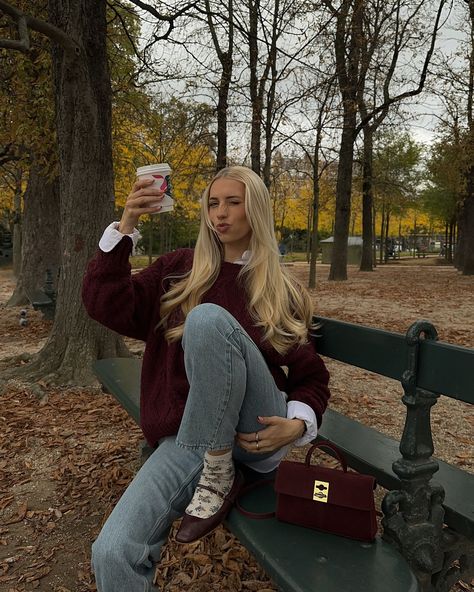 Category is: burgundy 🥀🍂☕️ Outfit linked on LTK 🫶🏻 . . . . . #falloutfit #fallstyle #burgundyoutfit #cozystyle #fallfashion #fallfashiontrends #cphstyle #scandistyle sweater style, burgundy outfit, sweater outfit, Scandinavian inspired, scandi style Burgundy Pullover Outfit, Mohair Sweater Outfit, Burgundy Sweater Outfit, Boy Birthday Pictures, Fall Moodboard, Half Sweater, Pullovers Outfit, Burgundy Outfit, Stockholm Style