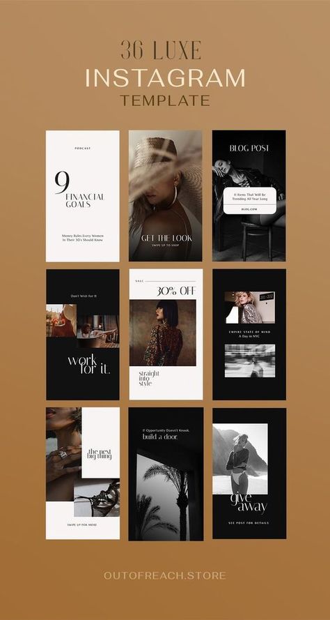 Social Media Templates Design This Or That Business Edition, Social Story Design, Insta Story Design Template, Luxury Instagram Story Design, Modern Marketing Design, Luxury Stories Instagram, Social Content Design, Luxurious Social Media Design, High End Brand Aesthetic