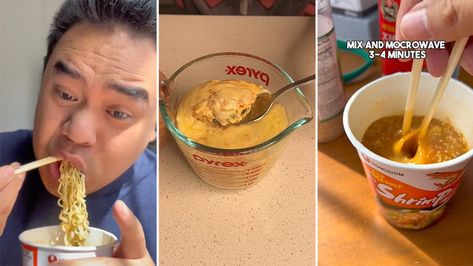 Clever egg hack gives you two meals out of one cup of noodles Cup Noodles Hacks, Ramon Noodles, Cup Of Noodles, Egg Hacks, Cup Noodles, Instant Noodles, Egg Noodles, Easy Delicious, For A Reason