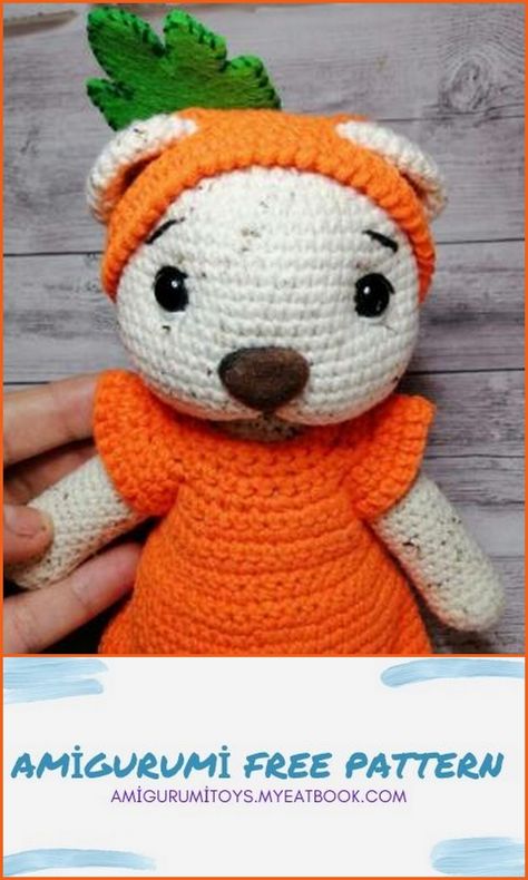 Amigurumi Butternut Squash Free Pattern Knitting Clothes, Amigurumi Bear, Art Jeans, Black Thread, Amigurumi Free, Amigurumi Toys, Amigurumi Free Pattern, Yarn Art, Knit Outfit