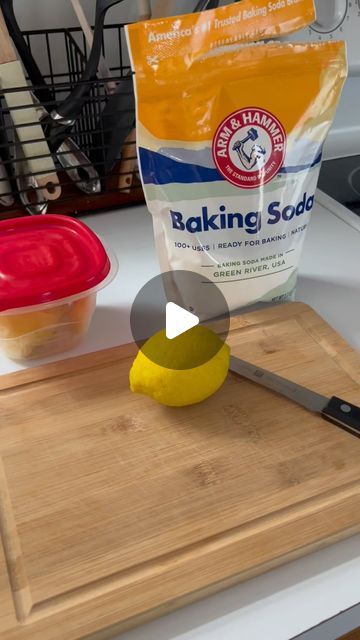 Stainless Steel cleaner with just a lemon and baking soda! #cleaninghacks #stainlesssteel #cleaner #lemon #healthycleaning Lemon And Baking Soda, Baking Soda Cleaner, Nontoxic Cleaning, Baking Soda And Lemon, Stainless Steel Cleaner, Baking Soda Shampoo, Stainless Steel Cleaning, Cleaning Hacks, Baking Soda