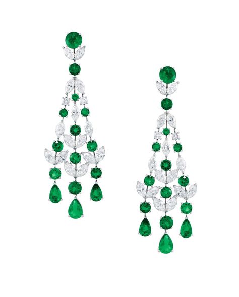 Graff Jewelry, Graff Diamonds, Diamond Chandelier Earrings, Titanic Jewelry, Emerald Earrings, Emerald Jewelry, Van Cleef, Fine Earrings, Fine Jewellery Earrings