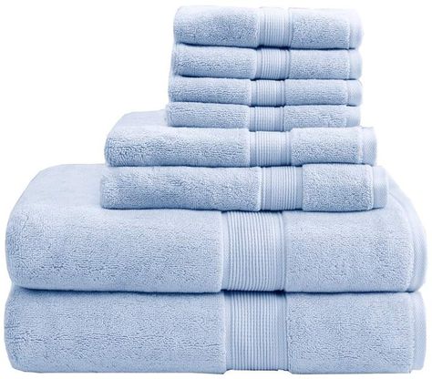 Blue Bath Towels, Luxury Rv, Towels Kids, Blue Towels, Towel Pattern, Blue Bathroom, Luxury Towels, Madison Park, Towel Collection