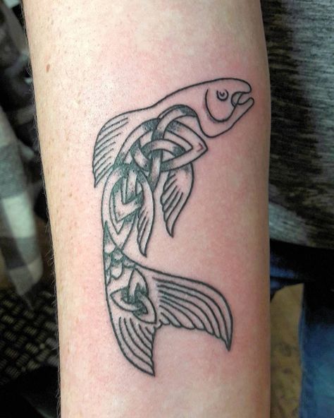 Salmon Of Knowledge Tattoo, Celtic Fish Tattoo, Knowledge Tattoo, Celtic Fish, Salmon Of Knowledge, Salmon Tattoo, Celtic Zodiac, Celtic Tattoo, Fish Tattoo