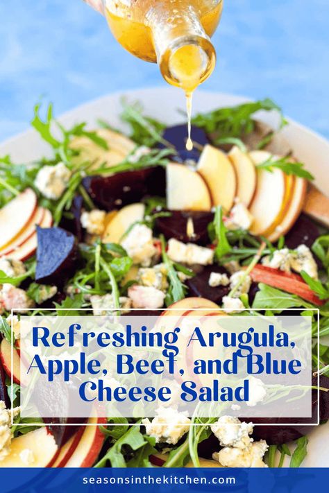 Experience a perfect balance of flavors with this delicious salad, combining peppery arugula, crisp apples, earthy beets, and salty blue cheese. Whether it's a weeknight meal or a festive holiday dinner, this salad is an ideal side dish that everyone will love. Salad Blue Cheese, Easy Vegetable Side Dishes, Blue Cheese Salad, Holiday Dinner Table, Mediterranean Salad, Healthy Salad Dressing, Side Dishes Recipes, Yummy Salad Recipes, Vegetable Side