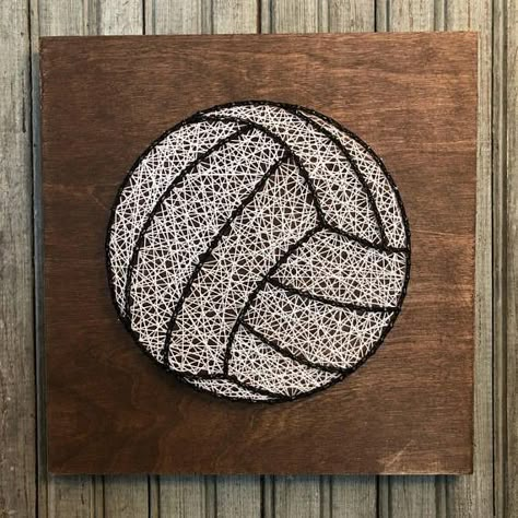 Volleyball Drawings, Volleyball Decorations, Volleyball Stuff, String Art Templates, Art Templates, String Art Patterns, Sand Crafts, Easy Art Projects, String Art Diy