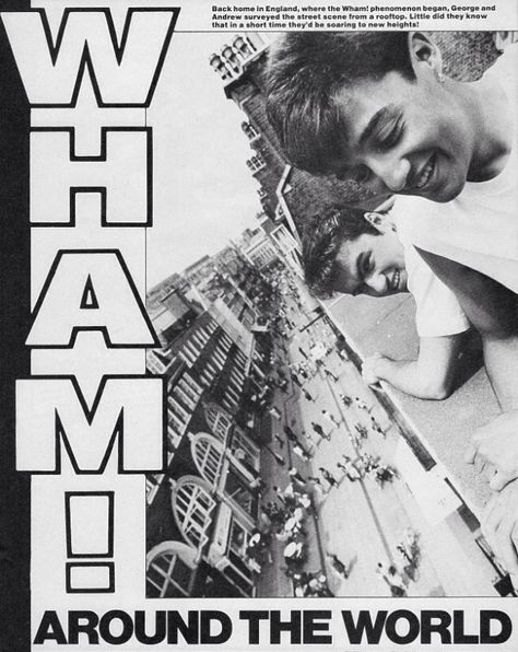 WHAM!❤️❤️❤️ George Michael Poster, Andrew Ridgeley, New Wave Music, Everything She Wants, George Michael Wham, Vintage Music Posters, Dorm Posters, George Michael, Black And White Posters