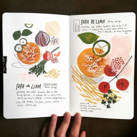 Recipe Book Design, Cookbook Design, Traveling Around The World, Art Zine, Zine Design, Sketchbook Cover, Illustration Food, Food Journal, Food Drawing