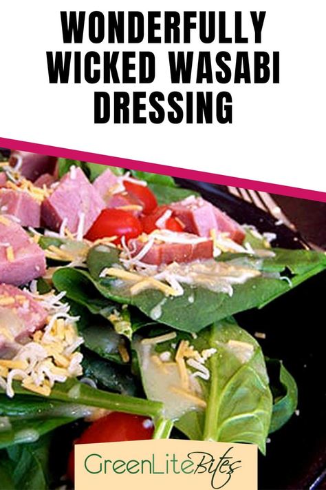 wasabi dressing pin Wasabi Salad Dressing, Wasabi Salad, Dijon Salad Dressing, Dijon Salad, Wasabi Dressing, Ground Mustard, Spice Cabinet, Mustard Dressing, Baked Ham