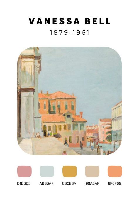 Cute Colour Palette, Color Schemes Art, Vanessa Bell, Colour Therapy, South France, Color Design Inspiration, Coloring Drawing, Palette Art, Brand Color Palette