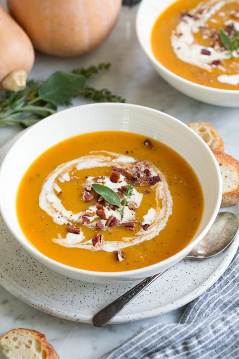 Half Baked Harvest Butternut Squash, Butternut Squash Soup Crockpot, Best Butternut Squash Soup, Vegan Butternut Squash Soup, Butternut Squash Soup Recipe, Easy Butternut Squash, Butternut Squash Recipes Soup, Squash Soup Recipe, Roasted Butternut Squash Soup