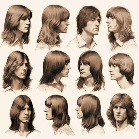 70s Feathered Hair Men, Mens 70s Hair Long, 70s Men Haircut, 70s Hair Men Long, 70s Shag Men, 70’s Hair Men, 70s Haircuts Men, Men 70s Hair, 1970s Hairstyles Men