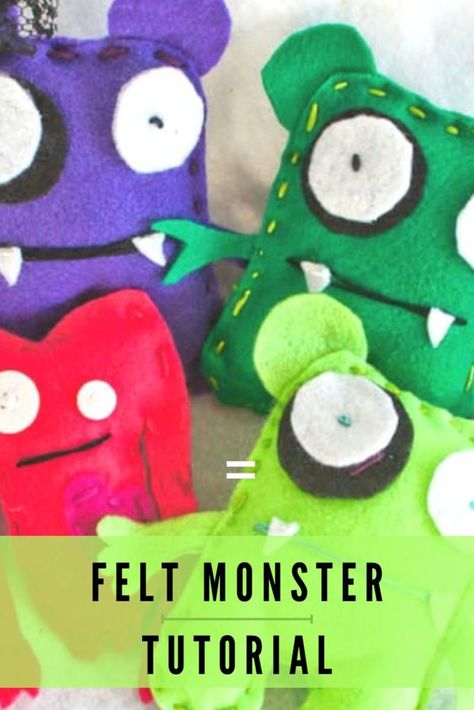 Felt Monster, Ugly Dolls, Monster Dolls, Sewing Projects For Kids, Upcycled Crafts, Hand Puppets, Felt Diy, Sewing For Kids, Felting Projects