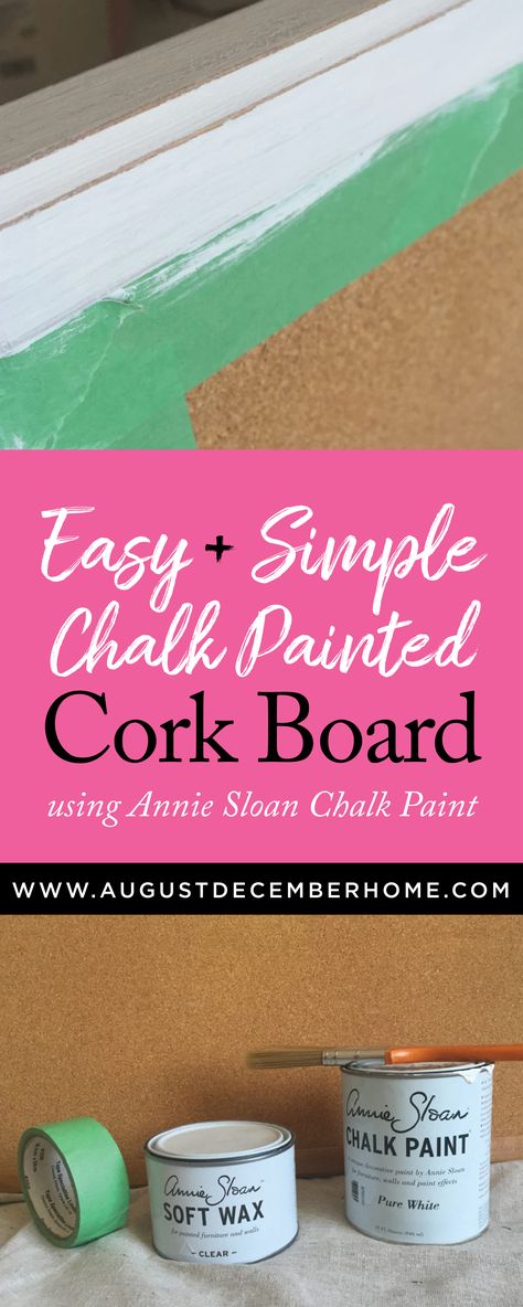 Chalk Painted Cork Board Painting Corkboard Diy, Cork Board Makeover Diy, Paint Corkboard, Painting Cork Board, Painted Cork Board Ideas, Paint Cork Board, Cork Board Makeover, Painted Bulletin Board, Painting Corkboard