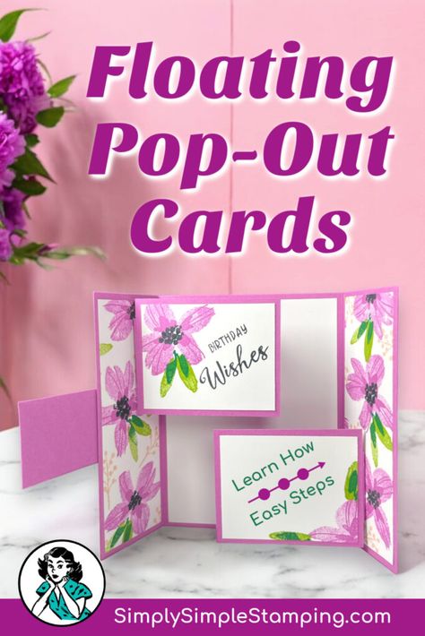 Pop Up Flip Card Tutorial, Handmade Fun Fold Cards, Fancy Folds Cards Tutorials, Popup Cards How To Make, How To Make Pop Up Cards, Folding Cards Ideas, Fun Fold Cards Tutorials Templates, Easy Fun Fold Cards, Popup Cards Tutorial