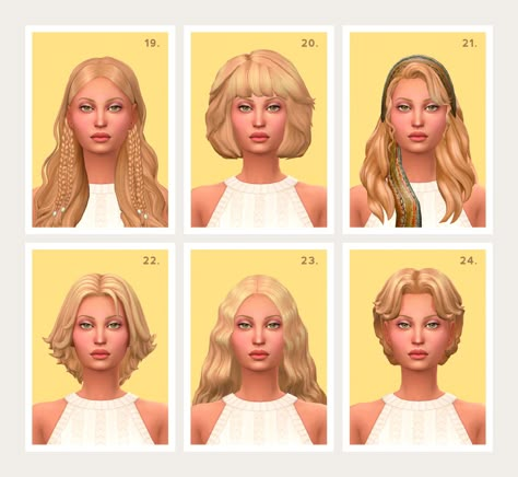 THE SIMLINE: One of my personal favourite decades! 70s hair is... Sims 4 80s Clothes, Sims 4 70s Hair, Sims 4 70s Cc, Sims 4 Vintage Glamour, Sims 4 Decades Challenge, 70s Hair, Sims 4 Anime, Pelo Sims, 80s Outfit