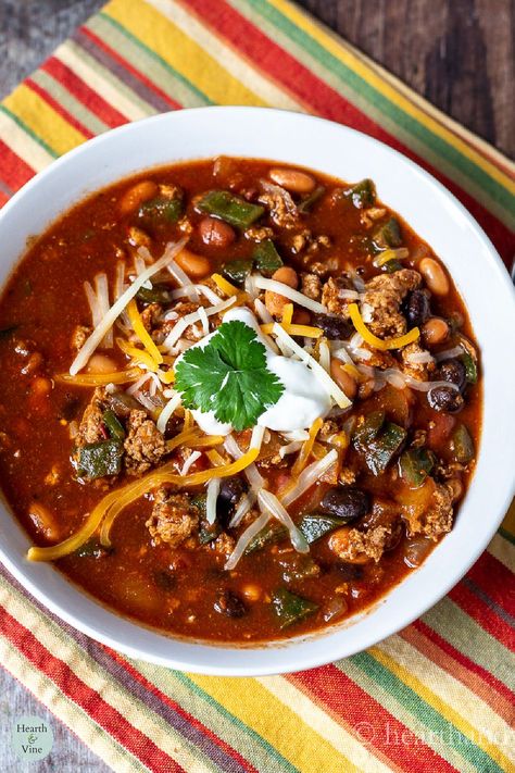 Ground Turkey Chili Recipe, Recipes Ground Turkey, Poblano Recipes, Turkey Chilli, Poblano Peppers Recipes, Ground Turkey Chili, Poblano Chili, Turkey Chili Healthy, Turkey Chili Recipe