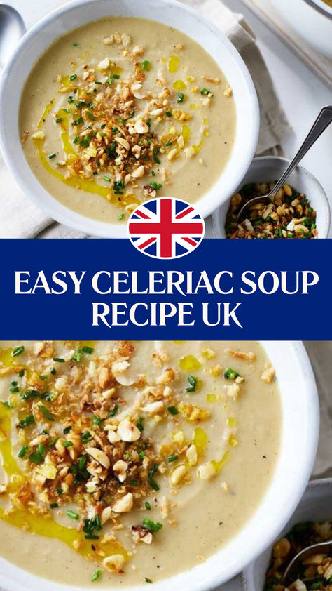 Easy Celeriac Soup Recipe UK​ Celeriac Soup Recipes, Soup Recipes Uk, Celeriac Recipes, Celeriac Soup, Budget Family Meals, Celery Root, Catering Ideas Food, Food Meals, Fall Dishes