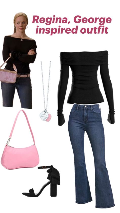 Regina George mean girls inspired outfit Mean Girls Regina George Outfits, Regina George Costume, Mean Girls Outfits, Y2k Outfit Ideas, 2000s Outfits, Diy Clothes Design, Regina George, Outfit Collage, Movies Outfit