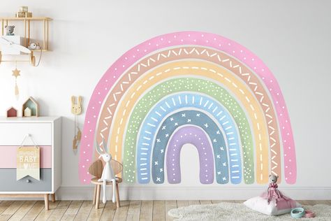 Excited to share this item from my #etsy shop: Large Boho Watercolour Pink Rainbow, Soft Rainbow Wall Decal, Nursery Wall Decal Rainbow Unicorn Wall Mural, Boho Rainbow Painted Wall, Pastel Rainbow Mural, Rainbow Wall Painting Ideas, Rainbow Mural Kids Room Diy, Rainbow Shiplap Wall, Rainbow Paint Wall, Rainbow Mural Kids Room, Rainbow Theme Room