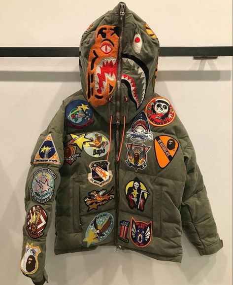 Bape Jacket, Mens Outerwear Fashion, Clothing Pieces, Dope Fashion, Mens Outerwear, Puffer Jacket, Canada Goose Jackets, Motorcycle Jacket, Puffer