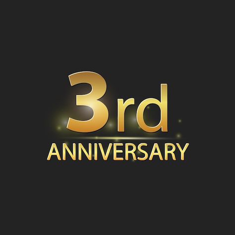 Gold 3rd year anniversary celebration el... | Premium Vector #Freepik #vector 3rd Year Anniversary, 3 Year Anniversary, Anniversary Logo, 3rd Anniversary, Golden Anniversary, Elegant Logo, Anniversary Celebration, Year Anniversary, Vector Photo