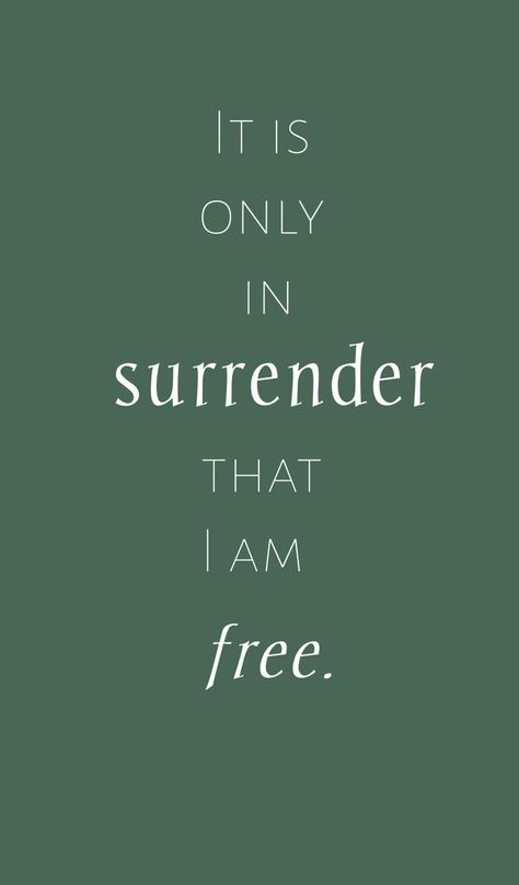 Surrender to the Lord. Only then are you truly free; free from sin, free from self. Surrender Quotes, Faith Reminders, Faith Board, Winning Quotes, Surrender To God, Christian Counseling, Conscious Awareness, Godly Life, Development Quotes