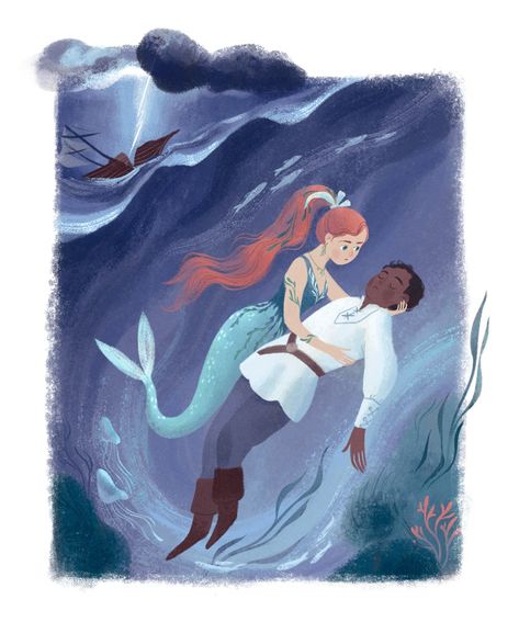 Margarita Kukhtina Illustration - Usborne: Illustrated Stories of Mermaids Margarita Kukhtina, Illustrated Stories, Inspiring Artists, Ancient Forest, Moon Goddess, Fantasy Inspiration, Childrens Fashion, Children Illustration, The Little Mermaid