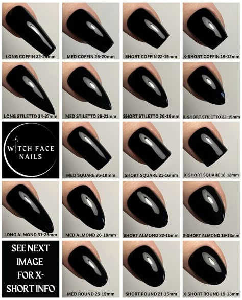 Black Almost Nails, Matte Glow In The Dark Nails, Gothic Nail Colors, Witch Nails Gel, Halloween Bridal Nails, Vamp Nails Acrylic, Agatha Harkness Inspired Nails, Fall Nails Short Stiletto, Black Chrome Stiletto Nails