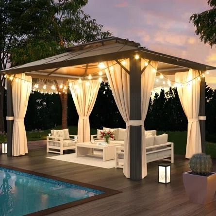 JolyDale Hardtop Gazebo | Wayfair Hardtop Gazebo, Outdoor Cleaning, Gazebo Pergola, Furniture Lighting, Cookware, Gazebo, Pergola, Pool, Lighting