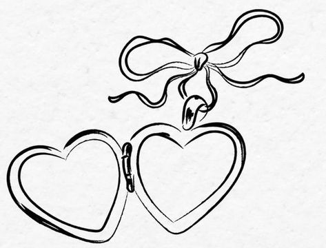 Lock It Tattoo, Mon Amour Tattoo, Heart Locket Tattoo Design, Love Flash Tattoo, Heart Locket Drawing, Locket Tattoo Design, Valentine Drawing Ideas, Locket Drawing, Old School Love Drawings