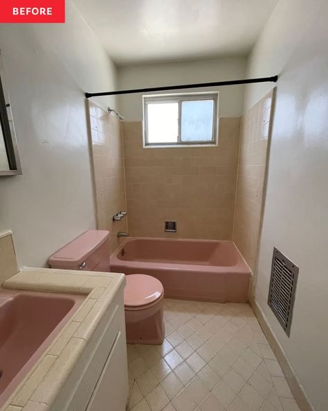 60’s Bathroom, Pink Tile Bathroom Ideas, Mauve Bathroom, Tub Bathroom Ideas, Pink Tile Bathroom, 1950s Bathroom, Pink Bathroom Tiles, Pink Bathtub, Retro Pink Bathroom