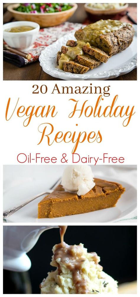 It's November and the holidays are going to be here before we know it.  Thanks to some of my favorite plant-based bloggers, deciding what to prepare is going to be so much easier. Here are some of the items that will be on the menu. This article has it all–appetizers, main dishes, sides, and desserts. Everything from a vegan cheese ball for an appetizer, to no-meat loaf for a main dish, all the way to pumpkin pie for dessert. Vegan Porridge, Vegan Holiday Desserts, Vegan Holiday Recipes, Vegan Christmas Recipes, Vegan Holiday, Vegan Thanksgiving Recipes, Vegan Holidays, Oil Free Vegan, Holiday Recipes Christmas