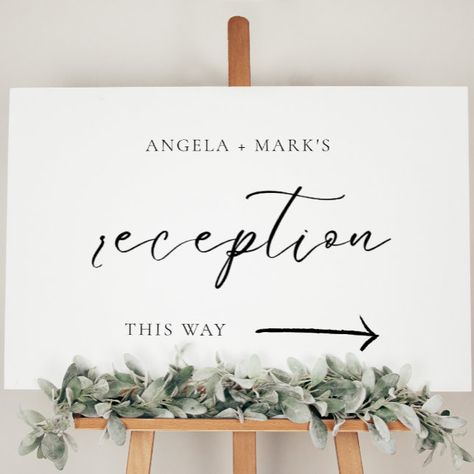 Wedding Reception Calligraphy Direction Sign Board Reception Poster, Direction Sign, Wedding Gifts Packaging, Directional Signs, Sign Board, Room Signs, Reception Rooms, Gift Packaging, Wedding Stuff