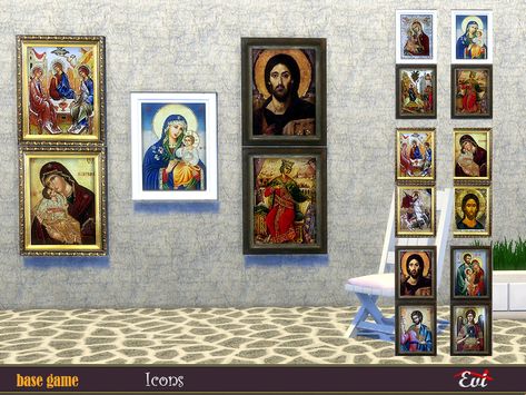 evi's Byzantine Icons Sims 4 Eastern European Cc, Sims 4 Catholic Cc, Sims 4 Spanish Cc, Sims 4 Museum Cc, Sims 4 Church, Sims Clutter, Sims Memes, Sims Download, Sims Furniture