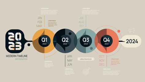 Infographic 2023 template for business. Modern Timeline diagram calendar and 4 quarter topics, Can be used for vector infographics, flow charts, presentations, websites. Circle Diagram Design, Flow Diagram Design, Infographic Timeline Design, Calendar Infographic, Flow Infographic, Flow Chart Infographic, Presentation Websites, 2023 Template, Timeline Diagram