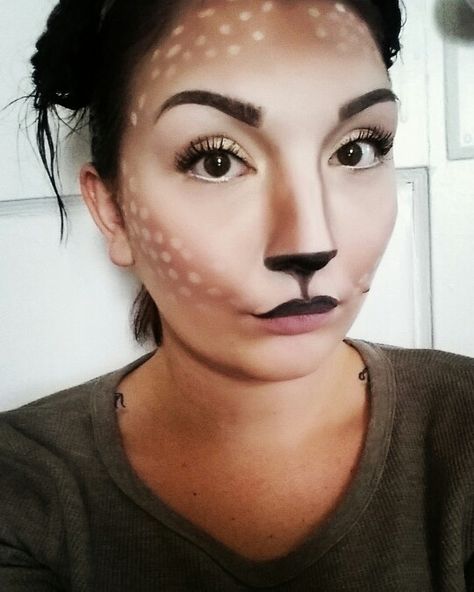 Deer halloween makeup. Bullet hole, costume, and ears in the making. Bullet Hole Makeup, Faun Makeup, Deer Halloween Makeup, Wicked Makeup, Deer Halloween, Bullet Hole, Outdoor Education, Forest Theme, Magical Forest