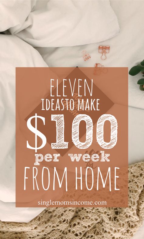 If you need to earn more money you do NOT have to run out a grab a second job. Here are 11 ways to make an extra $100 per week from home. #wah #wahm #sidehustle Second Jobs From Home, Second Job Ideas, Single Mom Income, Second Job, Legitimate Work From Home, Extra Money Online, Making Extra Cash, Earn Extra Money, Side Jobs