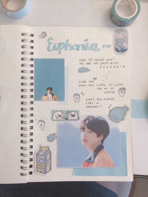 Euphoria Journal Ideas, Jungkook Diary Ideas, Rm Journal Ideas, Bts Related Drawings, Jungkook Scrapbook, Jungkook Journal Ideas, Euphoria Journal, Bts Journal Ideas Aesthetic, Bts Scrapbook Ideas