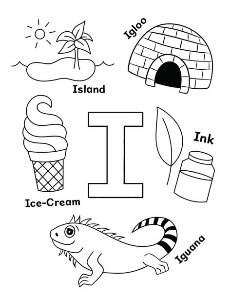 Letter Ii Activities For Preschoolers, Letter I Coloring Pages Free Printables, Letter Ii Worksheets For Preschool, Letter I Preschool Crafts, Letter I Craft For Preschoolers, Letter T Coloring Page, Letter I Coloring Pages, Letter I Words, Library Preschool