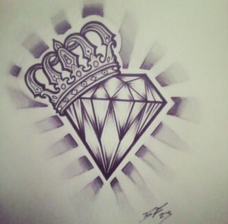 Diamond crown tattoo. Diamond Crown Tattoo, Diamond Tattoo Designs, Crown Tattoo Design, Tattoo Heart, Tattoo Trend, Diamond Tattoos, Cross Tattoo Designs, Disney Tattoo, Geniale Tattoos