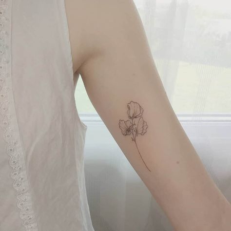 Top 57+ Best Sweet Pea Flower Tattoo Ideas - [2021 Inspiration Guide] Pea Flower Tattoo, Sweet Pea Flower Tattoo, Pea Tattoo, Back Of Ankle Tattoo, Sweet Pea Tattoo, Special Tattoo, Sunflower Tattoo Simple, Sweet Pea Flower, Colour Tattoo For Women