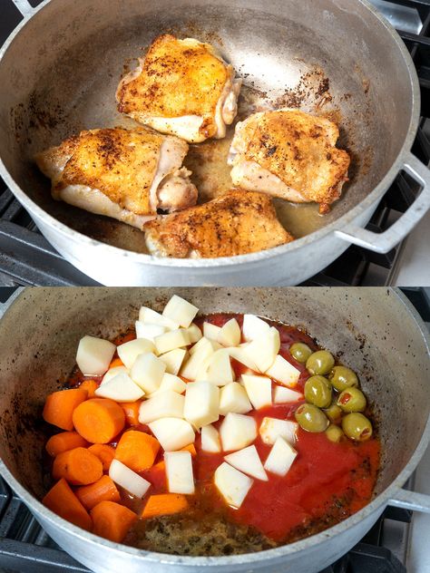 Spanish Stewed Chicken, Pollo Guisado Puerto Rican, Puerto Rican Recipes Rice, Pollo Guisado Recipe, Puerto Rican Chicken Stew, Puerto Rican Chicken, Stewed Chicken, Boricua Recipes, Chicken Kitchen