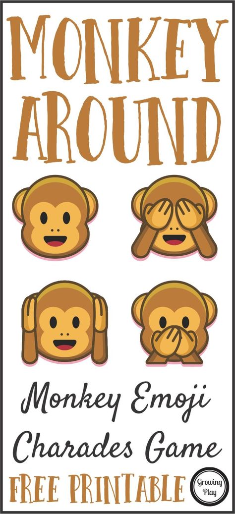 Monkey Around Emoji Game Emoji Charades, Teaching English Ideas, Easy Birthday Party Ideas, Games Party Decorations, Logic Puzzles Brain Teasers, Birthday Emoji, Feelings Games, Zoo Phonics, Games Activities For Kids