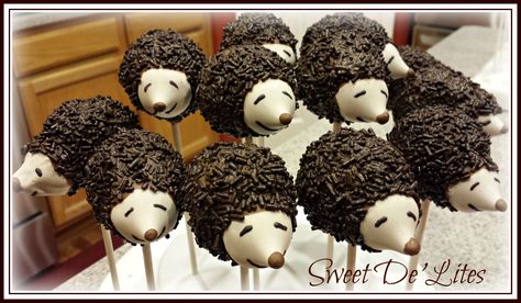 Cake With Hedgehog, Hedgehog Cake Pops, Rustic Baby Shower Cake, Hedgehog Cookies, Enchanted Forest Birthday Party, Enchanted Forest Birthday, Hedgehog Cake, Forest Birthday Party, Cake Pop Designs