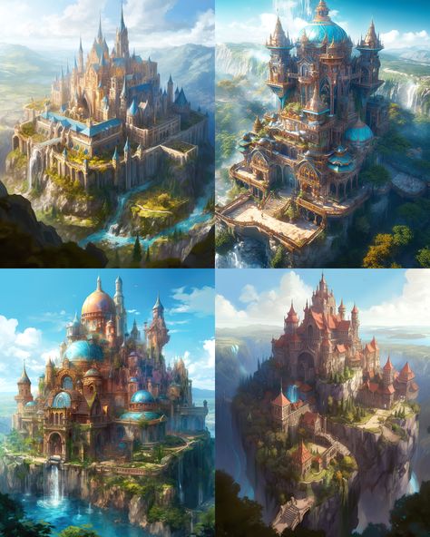 #Castle #fantasy #blue #concept art #ai #medieval #romantic #architecture #sky #fairytale #royal #palace #splendid Sky Palace Fantasy Art, Fantasy Palace Interior Concept Art, Fantasy Kingdom Concept Art, Fantasy Royal Palace, Romantic Architecture, Interior Concept Art, Fantasy Au, Castle Drawing, Palace Interior