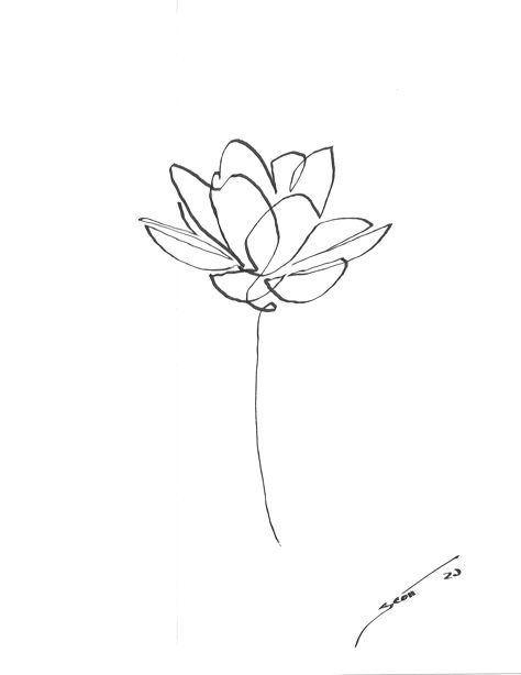 Lotus Line Art Tattoo, Water Lily Line Tattoo, Waterlilly Tattoo Fineline, One Line Tattoo Flower, Lotus Line Tattoo, Lotus Line Drawing, One Line Flower Tattoo, Lotus Doodle, Line Flower Tattoo