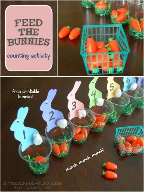 Pet Crafts Preschool, Farm Theme Activities, Easter Activities For Preschool, Bunny Activities, Pet Crafts, Easter School, Easter Crafts Preschool, Easter Math, Preschool Play