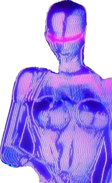 Atomic Woman, Futurism, Retro Futurism, Surreal Art, Neon, Purple, Art