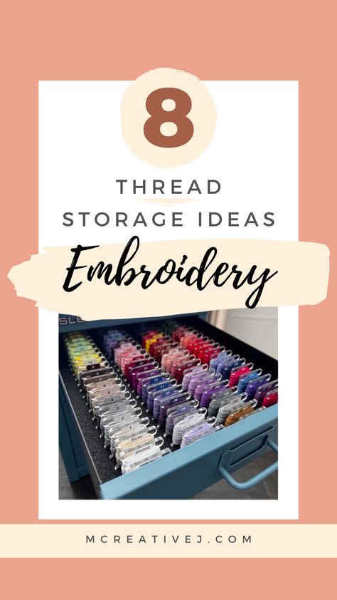 Try one of these embroidery thread storage solutions to keep your thread tangle free and easy to use. Dmc Thread Organization, Embroidery Supplies Organization, Embroidery Thread Organization, Embroidery Organization, Embroidery Thread Storage, Embroidery Floss Storage, Embroidery Storage, Thread Organization, Thread Storage